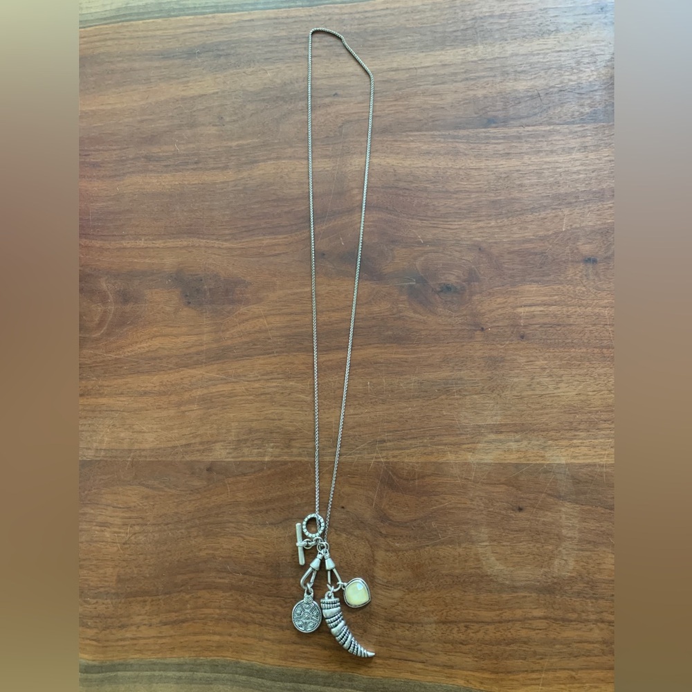 Lucky Brand long boho horn charm necklace